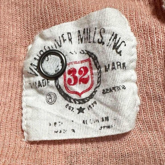 FREE PEOPLE Cozy Up Henley Shirt Top Blush Peach Ombré Combo Size Medium - Picture 6 of 7